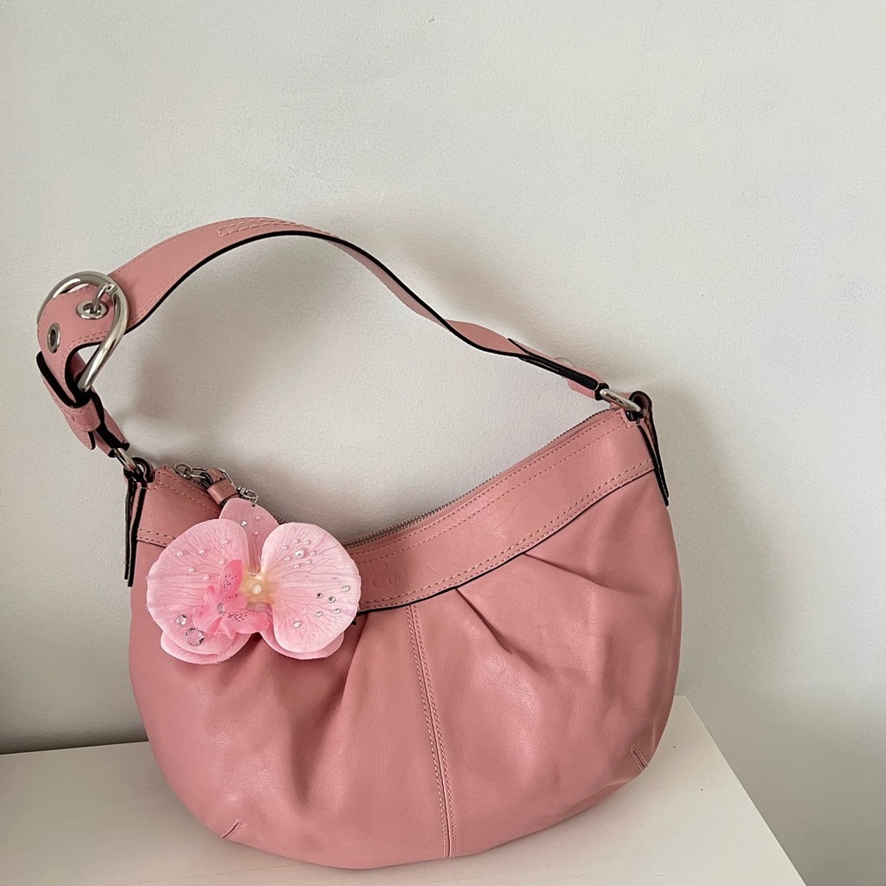 Coach Pink Leather Hobo Bag - Picture 3 of 10